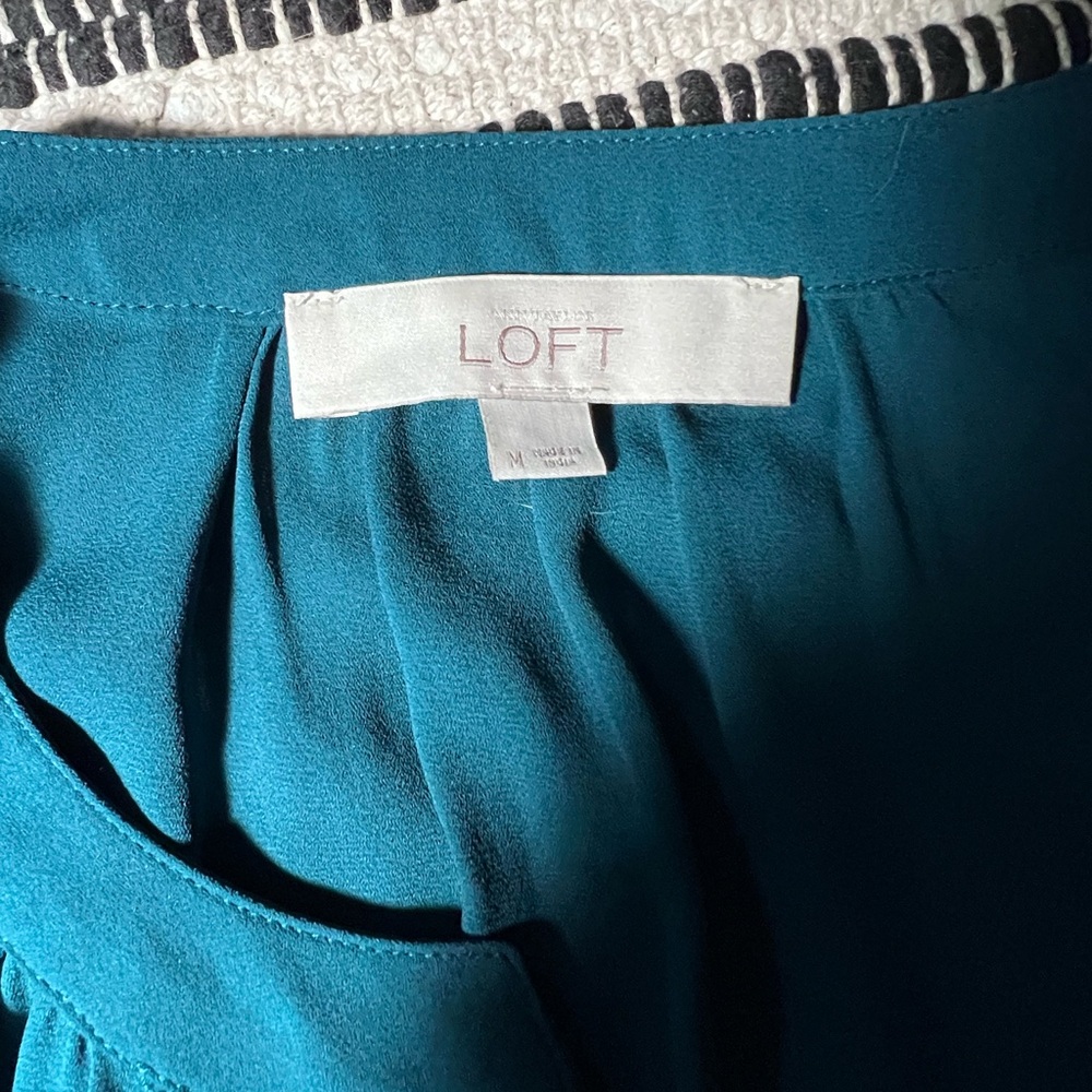 LOFT Turquoise Blouse - Picture 3 of 5